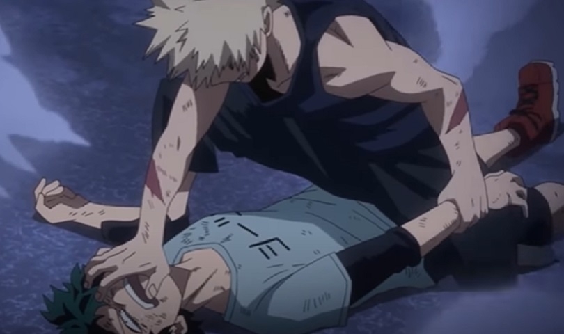 Midoryia vs Bakugou - Anime: Baku no Hero Academia - Midoryia é o personagem principal do anime Baku no Hero Academia e a sua rivalidade com Bakugou é um dos destaques da história.  Reprodução: Flipar