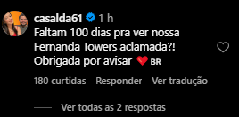 Comentários na publicação da contagem regressiva do Oscar  Instagram