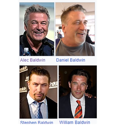 Irmãos Baldwin - Os quatro são atores americanos. O mais famoso é Alec Baldwin, que tem vasta filmografia e diversos prêmios. Mas todos são famosos.  Reprodução: Flipar