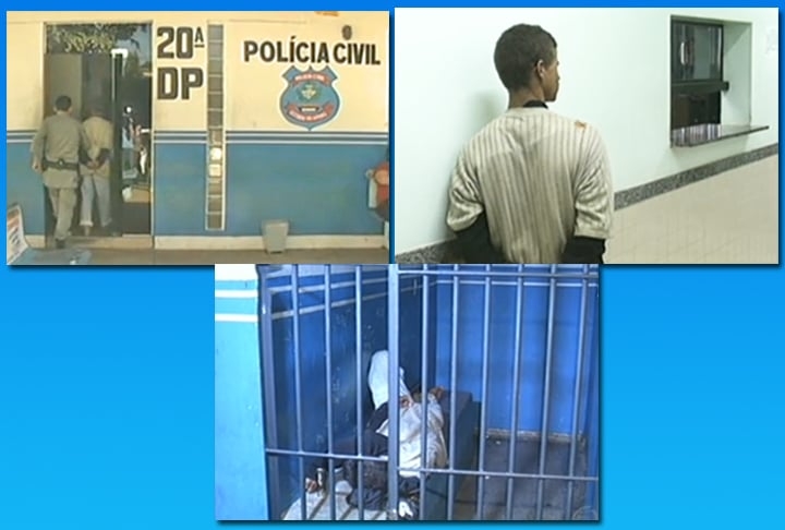 O ladrão pegou num sono profundo. A polícia chegou, mas o rapaz não despertou. Ele só acordou quando já estava sendo examinado no IML, para o exame de corpo de delito.  Reprodução: Flipar
