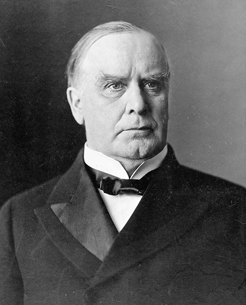 William McKinley - Morreu em 14 de setembro de 1901, aos 58 anos, vítima de um atentado executado por Leon Czolgosz oito dias antes, durante a Exposição Panamericana em Buffalo.  Reprodução: Flipar