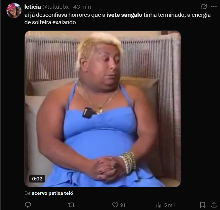 Fãs repercutem término de Ivete Sangalo e Daniel Cady nas redes sociais. Foto: X/Twitter