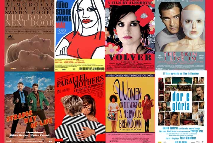 O cinema de Almodóvar tem linguagem e estética particulares, características que o tornam logo identificável pelo público. A intensidade e o melodrama, além das cores fortes e vibrantes, estão entre as marcas principais de seus filmes. 
 Reprodução: Flipar