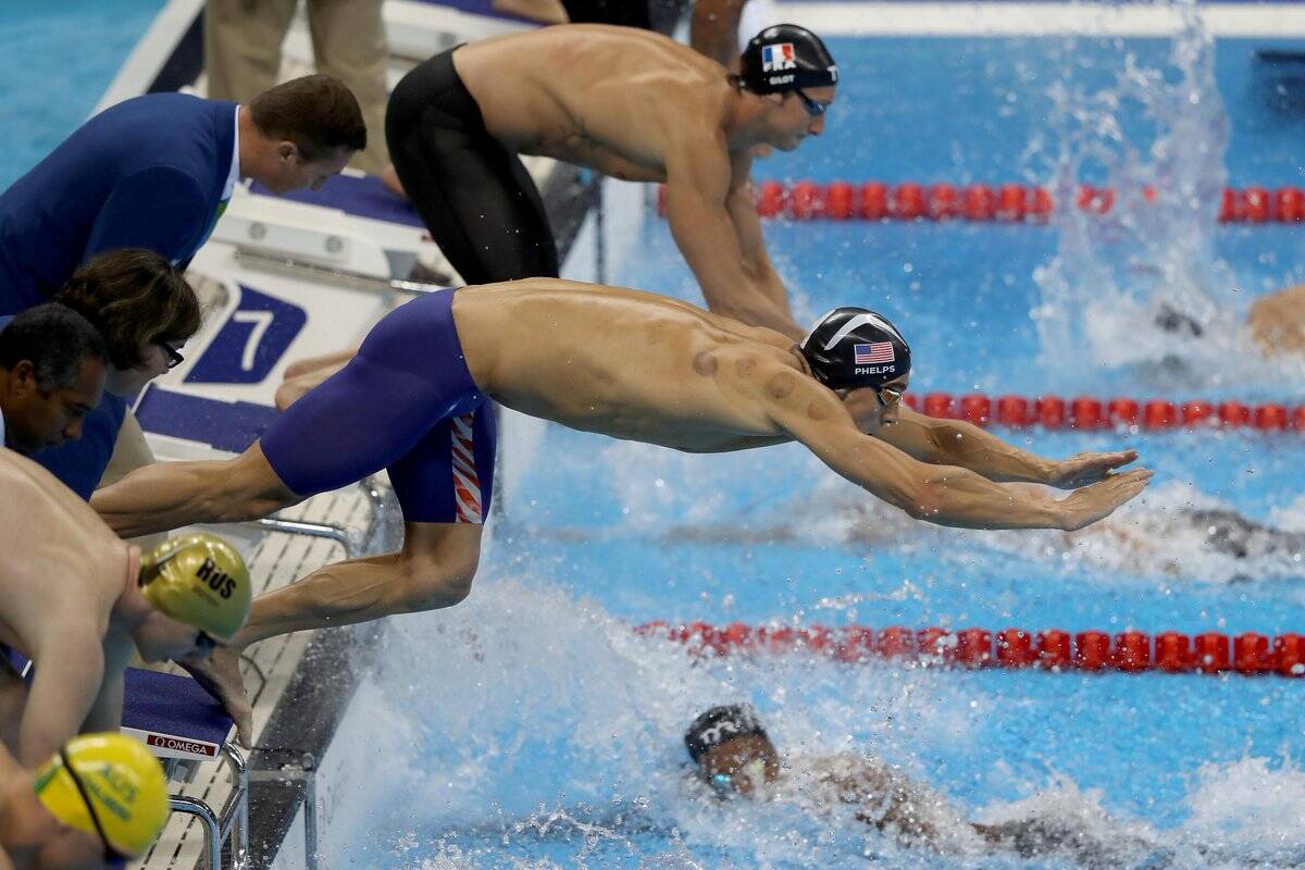 Phelps conquistou ouro na primeira prova dos Jogos do Rio 2016. Foto: Reprodução/Twitter