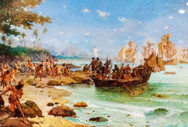 Colombo é creditado como o primeiro explorador europeu a estabelecer e documentar rotas comerciais para as Américas, apesar dele ter sido precedido por uma expedição viquingue liderada por Leif Erikson no século XI Reprodução: Flipar