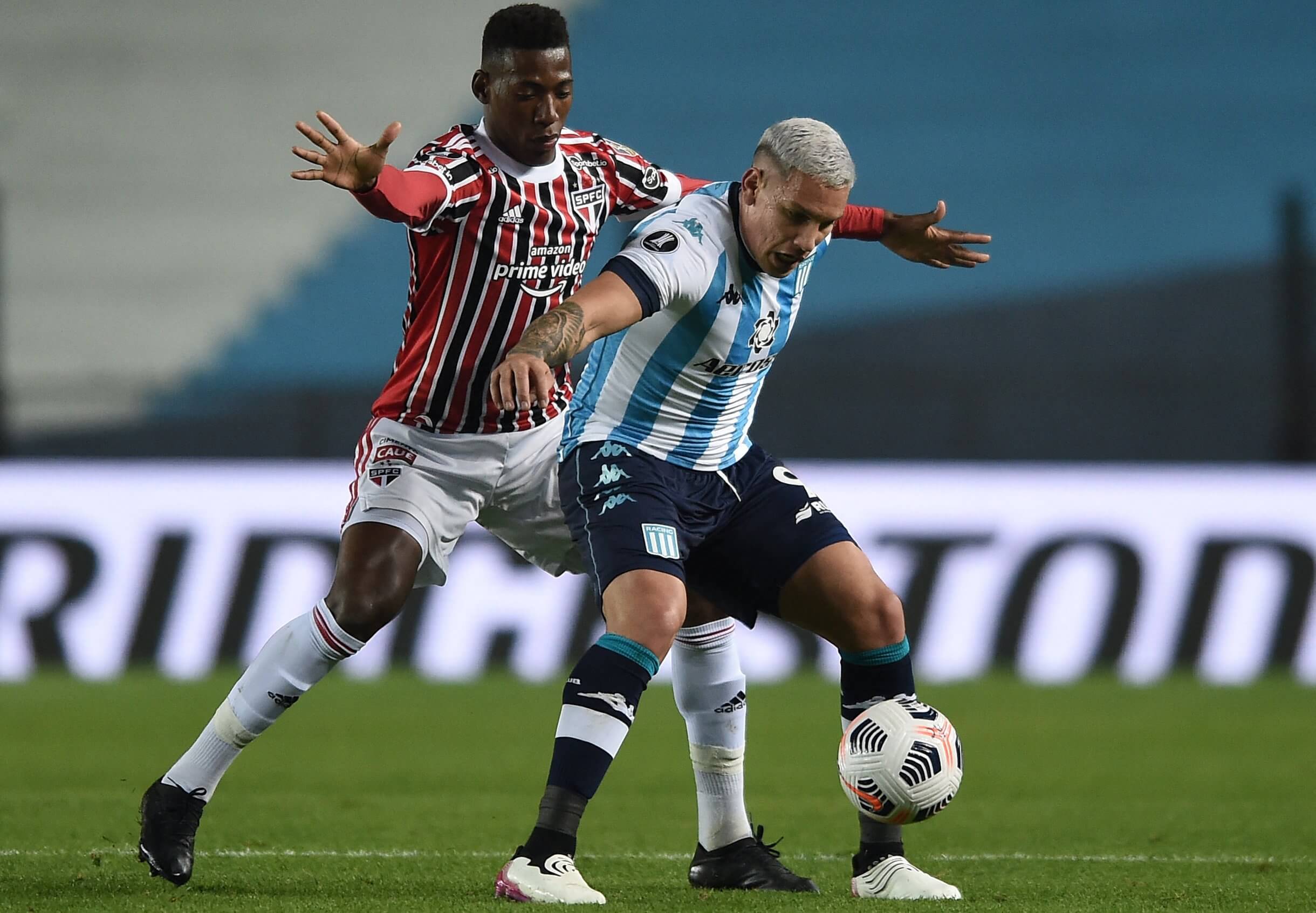 Racing x São Paulo. Foto: Reprodução / Twitter Conmebol