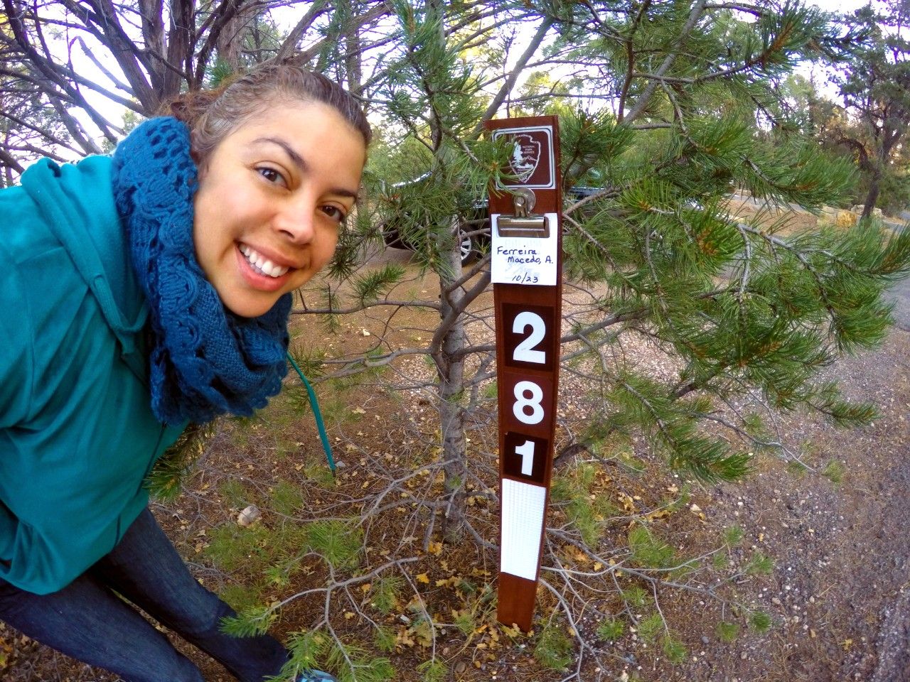 'Identificação da localização da nossa reserva no camping', compartilha Amanda