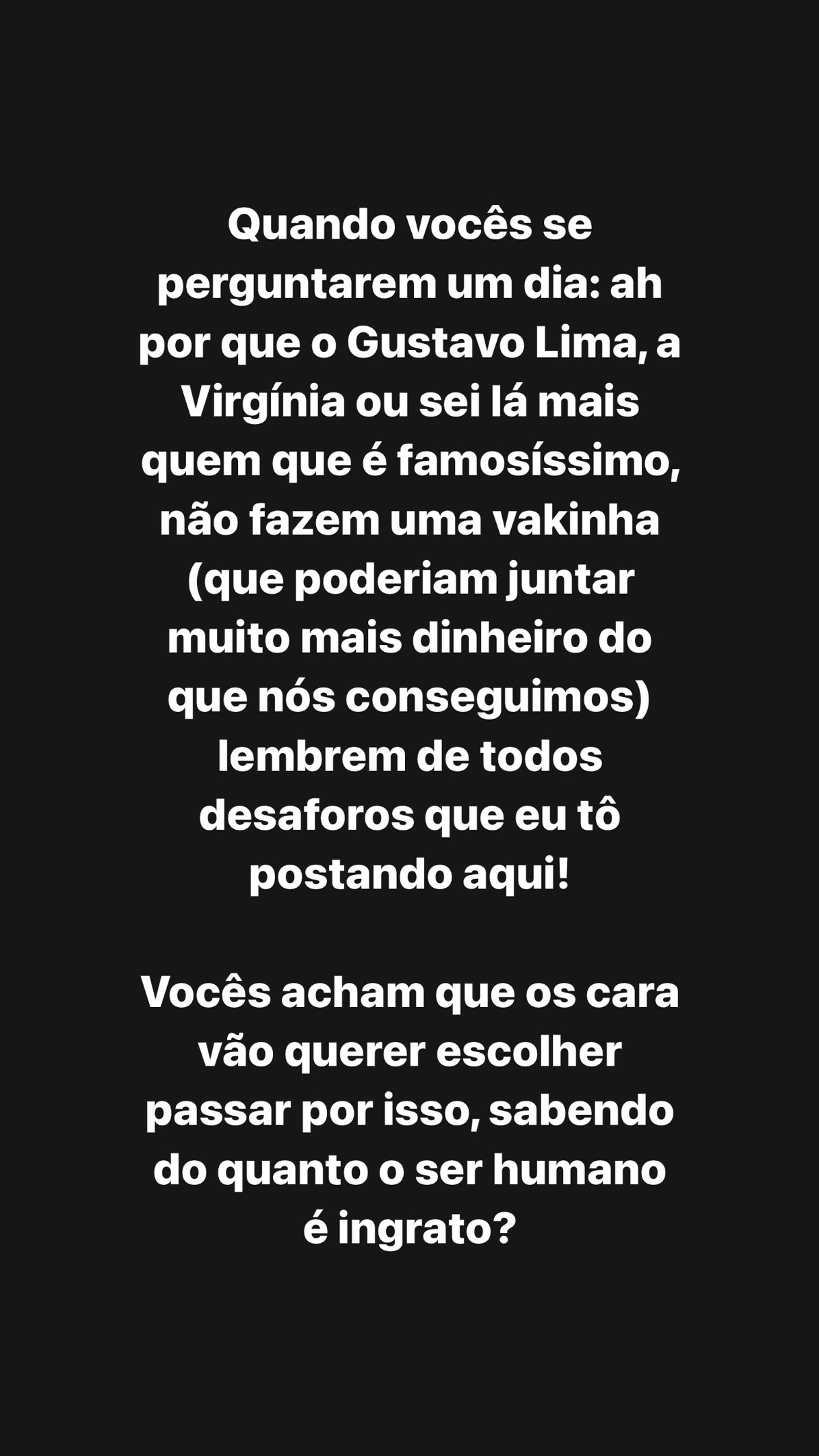 Badin mostra mensagens e explica polêmica com doações de crowdfunding para ajudar vítimas no RS Reprodução/Instagram