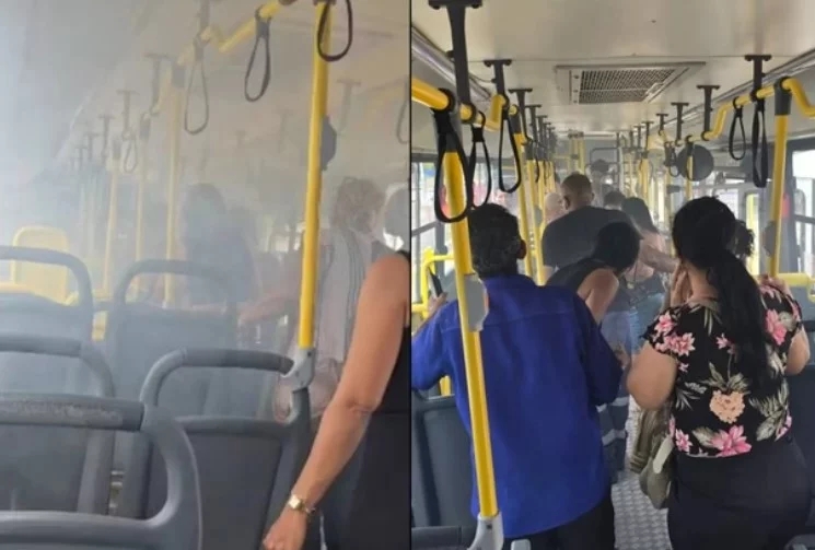 O outro caso ocorreu em Guarapari, no Espírito Santo. A explosão dentro de um ônibus produziu uma grande nuvem de fumaça. Felizmente, ninguém se feriu.
 Reprodução: Flipar