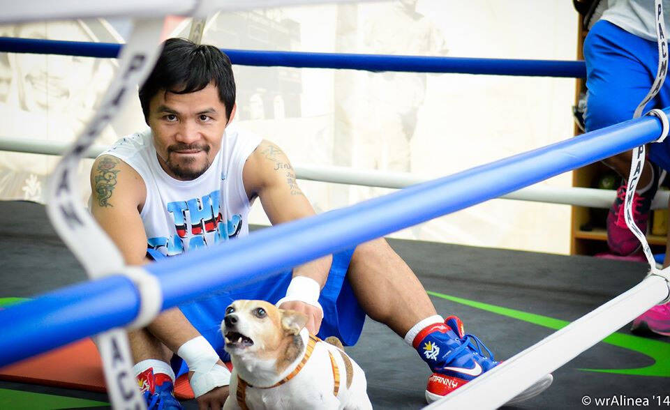 Lutador ao lado do cachorro. Foto: Instagram