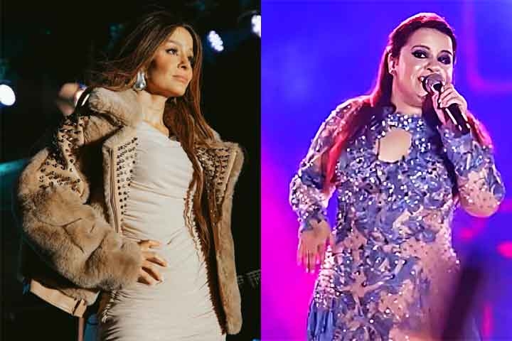 Maiara - A cantora, da dupla com Maraisa, perdeu cerca de 30 kg após realizar uma cirurgia bariátrica e adotar uma rotina de alimentação saudável e exercícios físicos. Ela também passou por procedimentos estéticos, como a troca das próteses de silicone. 
 Reprodução: Flipar