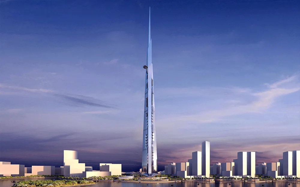 É considerada a capital comercial da Arábia Saudita e a mais rica cidade do Oriente Médio e da Ásia Ocidental. Uma torre de 1.008 metros de altura, a mais alta do mundo, é um dos cartões postais da cidade.  Reprodução: Flipar