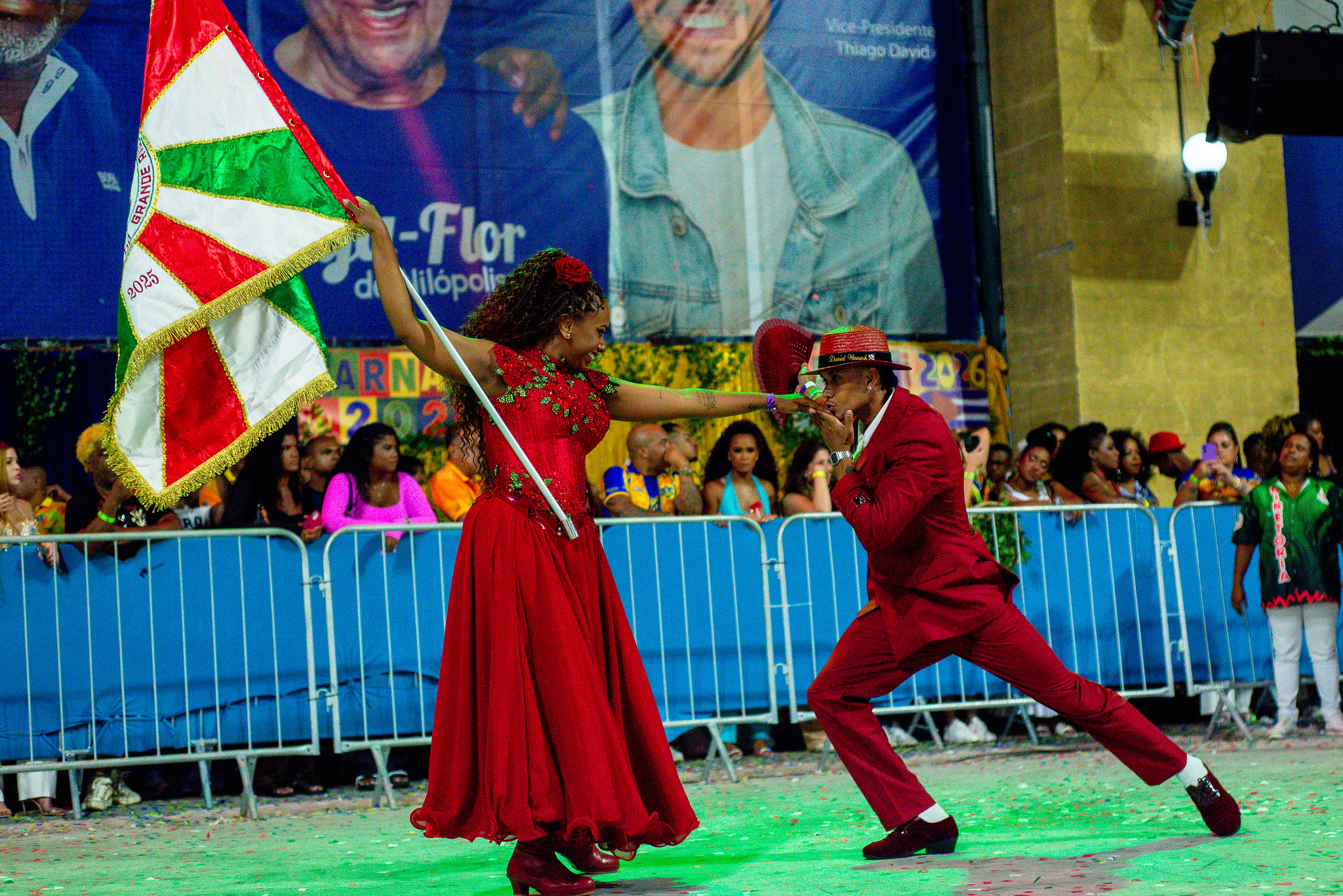 Casal de Mestre Sala e Porta-Bandeira da Grande Rio. Foto: Divulgação / Liesa Rio Carnaval 2026