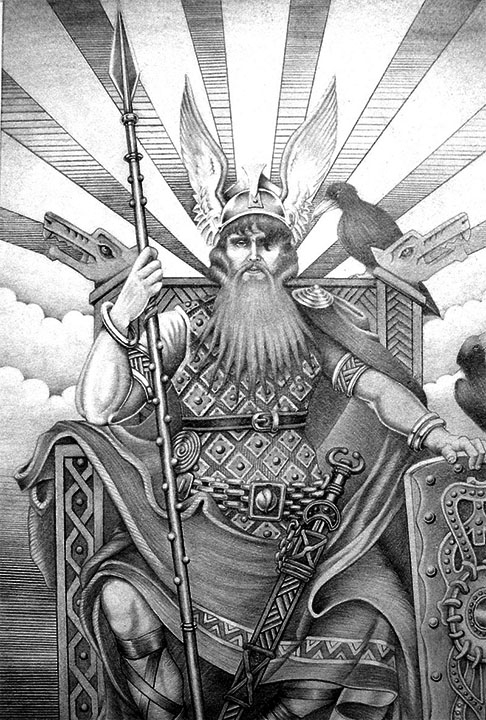 O povo viking adotava uma religião politeísta, ou seja, a crença em vários deuses como, por exemplo, Odin (foto), Thor e Týr. Os historiadores nomearam a crença deles como “paganismo nórdico”.  Reprodução: Flipar