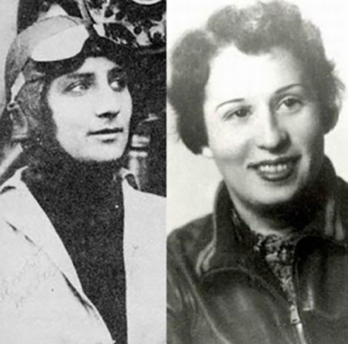 No Brasil, Thereza di Marzo e Anésia Pinheiro Machado foram pioneiras. Fizeram voo solo no mesmo dia (17/3/1922), mas Thereza (à esquerda) é oficialmente a primeira piloto brasileira.  Reprodução: Flipar