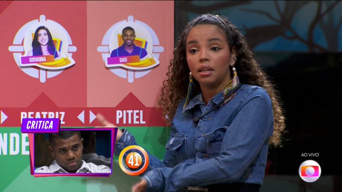 BBB 24: Pitel criticou Davi Reprodução/Globo