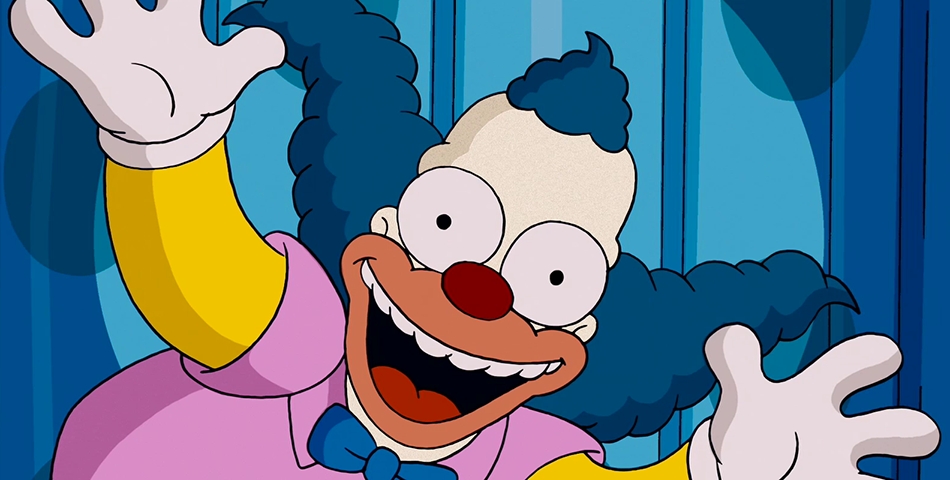 Krusty - Sátira de Bozo nos Simpsons. Tem a fisionomia de Homer. O criador Matt Groening disse que queria que Bart idolatrasse um personagem com a cara do pai. Viciado em álcool, cigarro, jogo e remédios, é um palhaço cansado da atividade.  Reprodução: Flipar