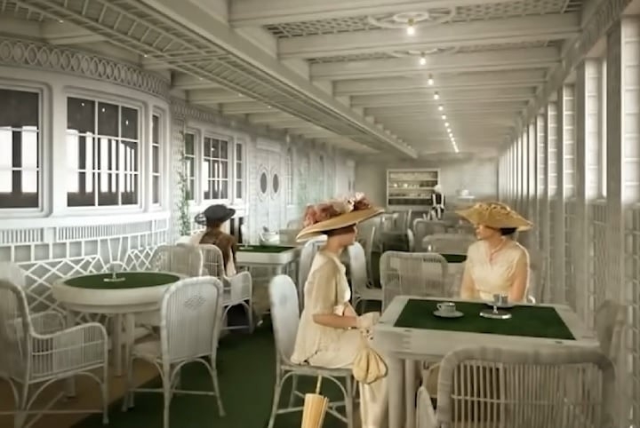 Quase metade das cabines será destinada aos passageiros de primeira classe, semelhante à personagem Rose, interpretado por Kate Winslet no filme de 1997. Reprodução: Flipar