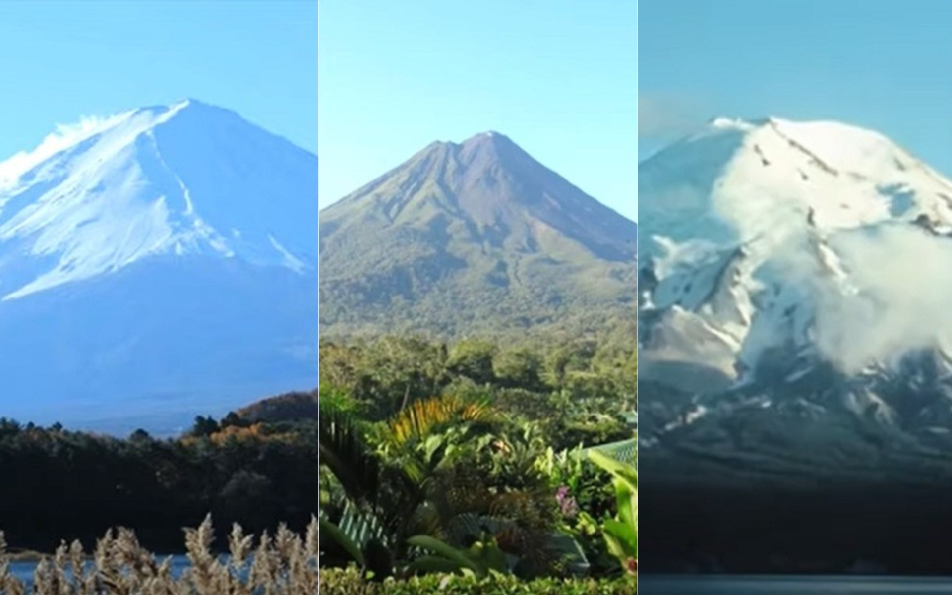 Os vulcões são estruturas geológicas que conectam o interior do planeta Terra com o meio externo, saindo substâncias como lavas e cinzas. Alguns países precisam conviver com eles e evitar grandes danos. Confira exemplos:  Reprodução: Flipar