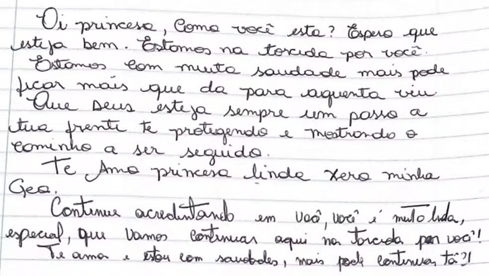 Carta para Pitel Divulgação/Globo