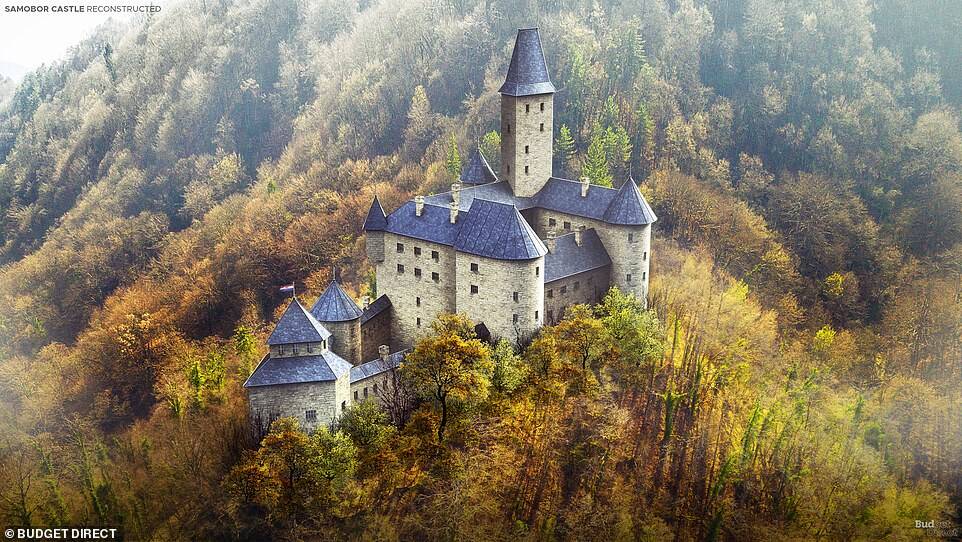 O castelo de Samobor após a reconstrução digital. Foto: Reprodução/ DailyMail