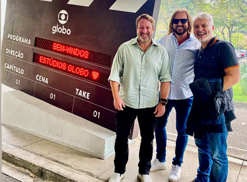Sérgio Hondjakoff volta aos estúdios Globo e almoça com diretor artístico da emissora, Fred Mayrink Reprodução/Instagram