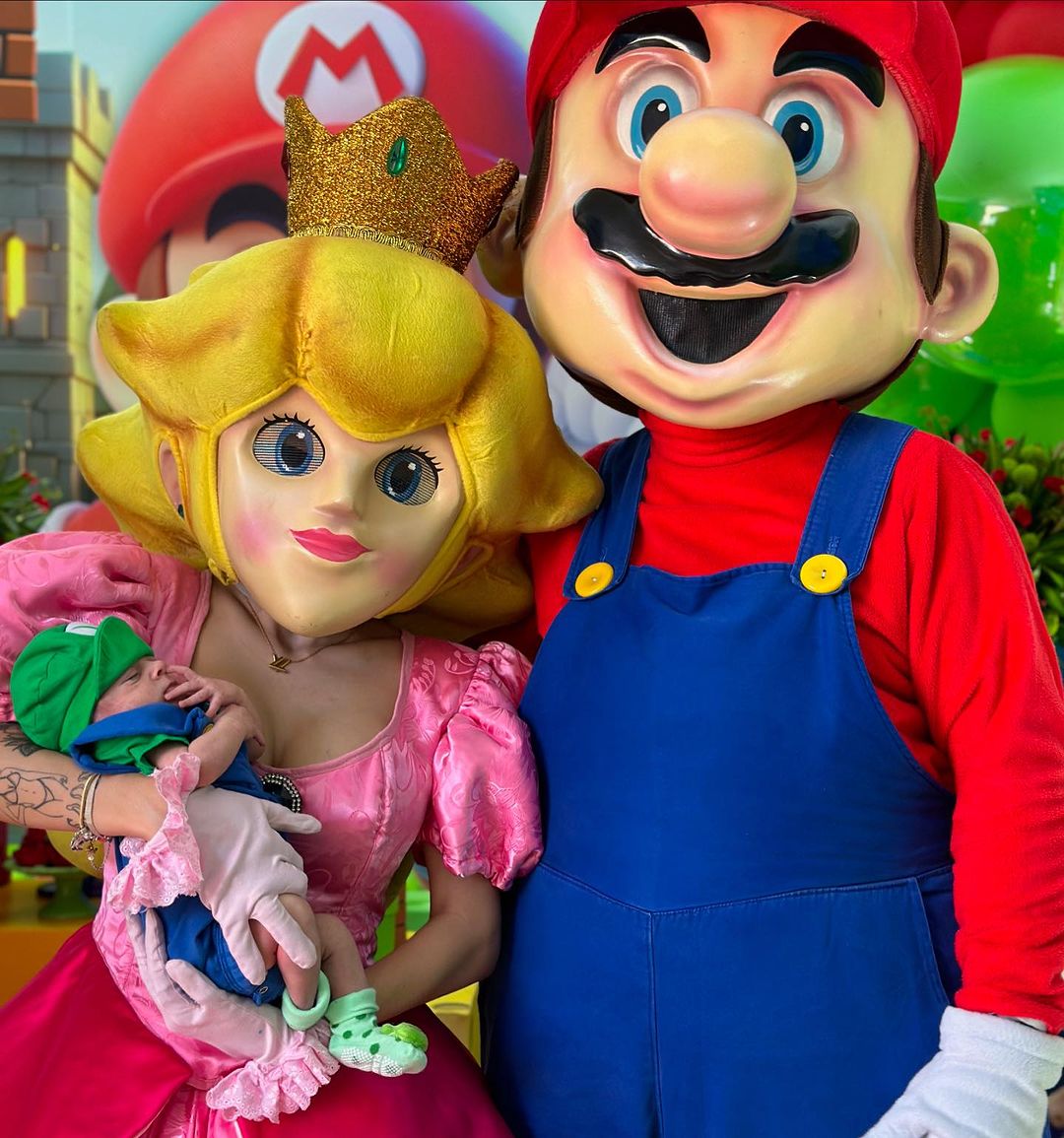 Bia Miranda transforma o primeiro aniversário de Kaleb em uma aventura no reino de Super Mario Bros Instagram