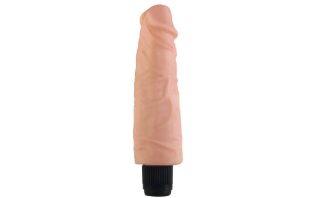 CyberSkin Delux é um pênis realístico com vibrador de multivelocidade. Possui veias, glande e um vibrador personal interno removível. Da Loja do Prazer. Foto: Divulgação