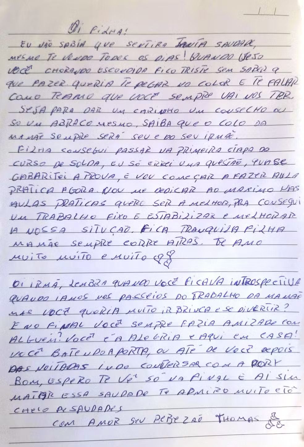 Carta para Leidy Elin Divulgação/Globo