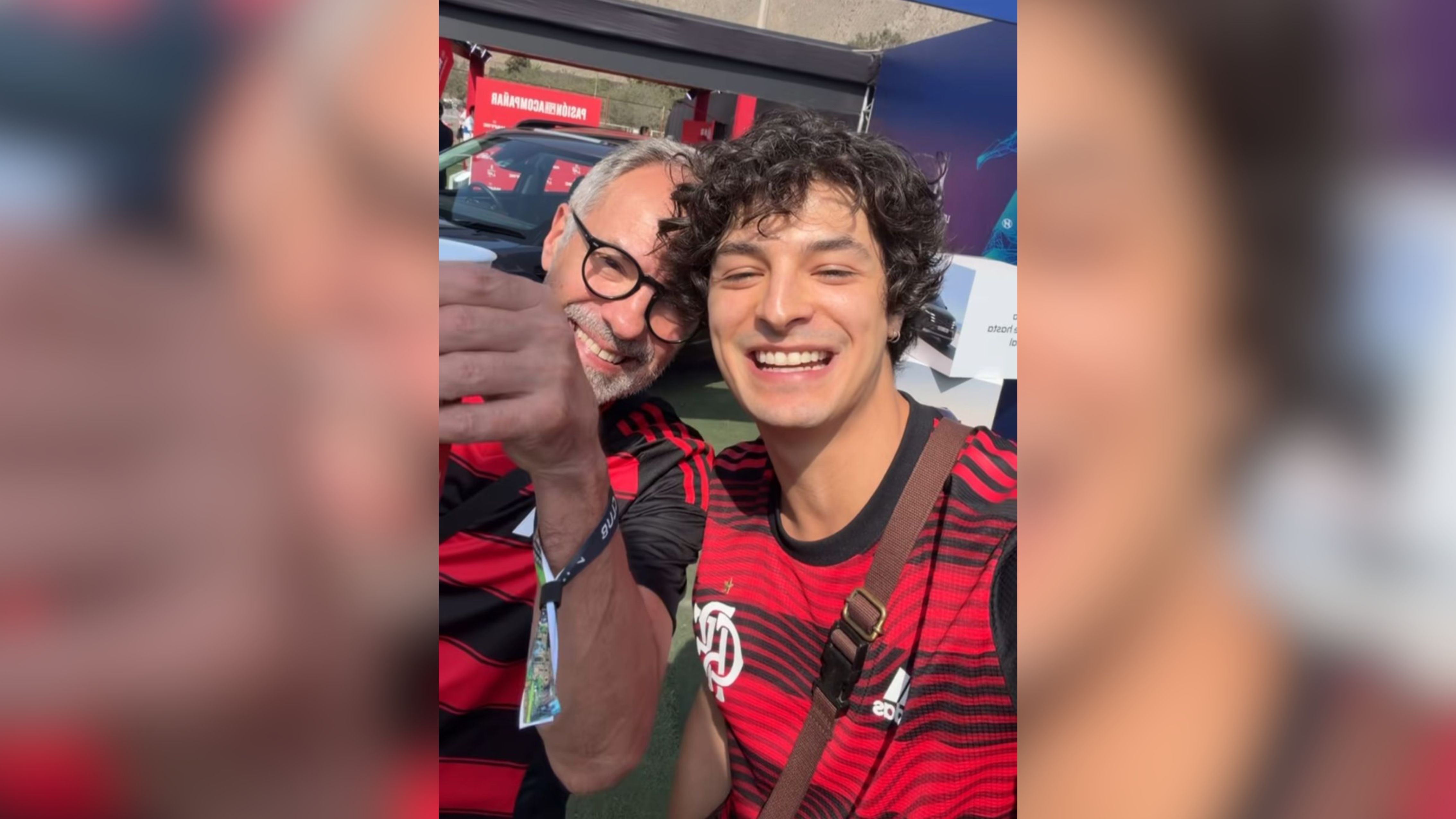 Pedro Waddington na torcida pelo Flamengo. Foto: Instagram/@pedro_waddington