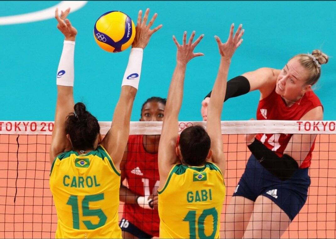 Brasil x EUA - vôlei feminino - Olimpíadas Tóquio. Foto: FIVB / Divulgação / Time Brasil