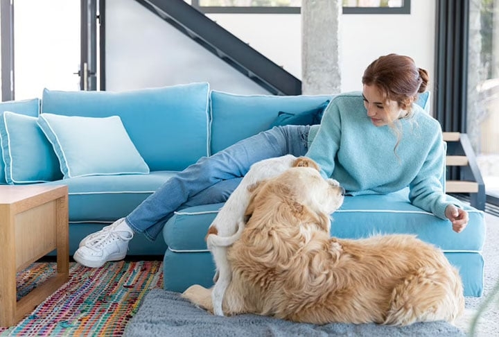 CACHORRO - A alergia referente ao contato entre as pessoas e os cães ocorre devido à substância chamada alérgeno, uma proteína expelida pelo pet. Ela se encontra no pelo, saliva, urina, e até em partículas invisíveis a olho nu . Reprodução: Flipar