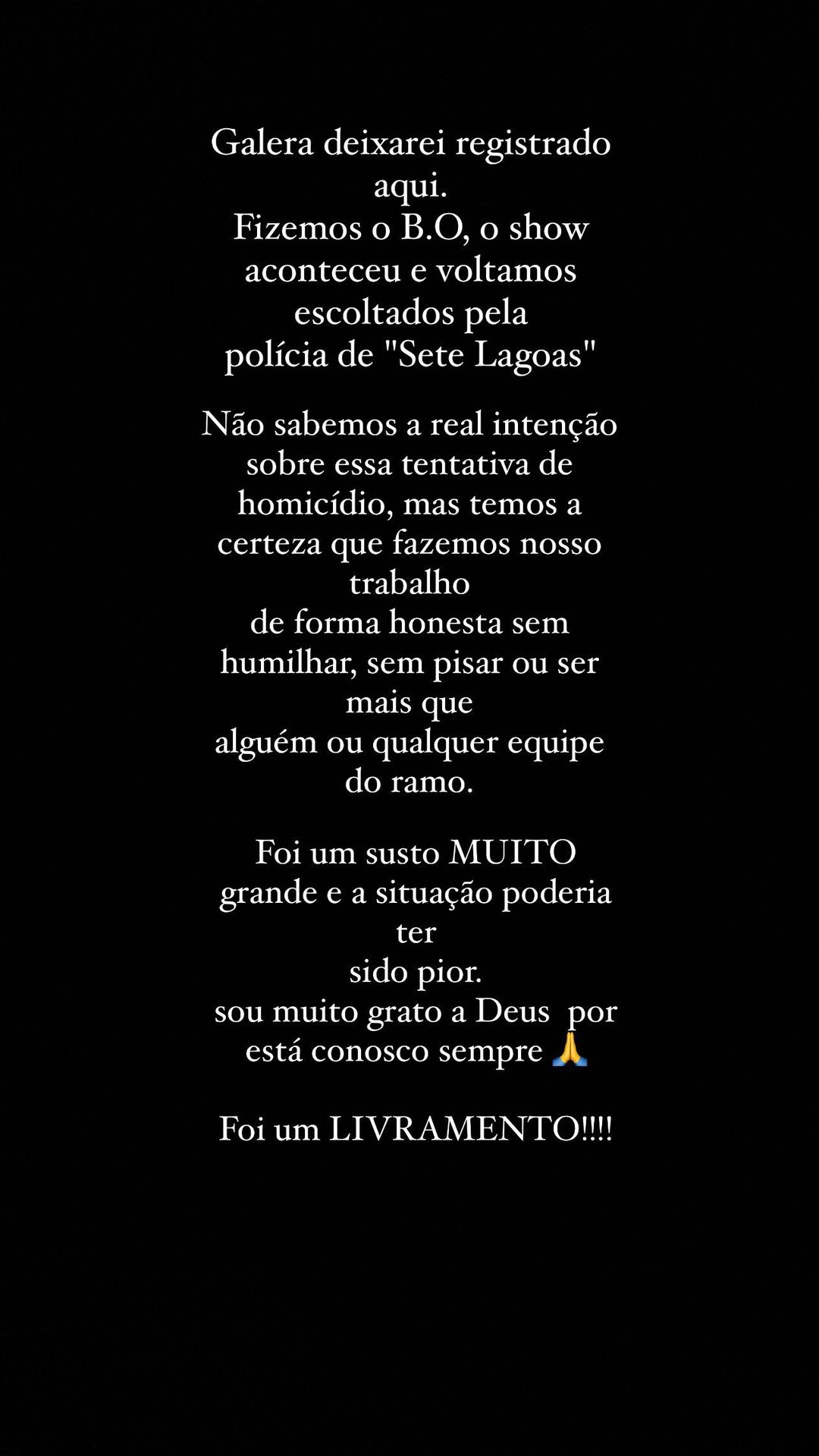 Atentado DJ Gabriel do Borel.. Foto: Reprodução/Instagram @djgabrieldoborel 13.11.2022