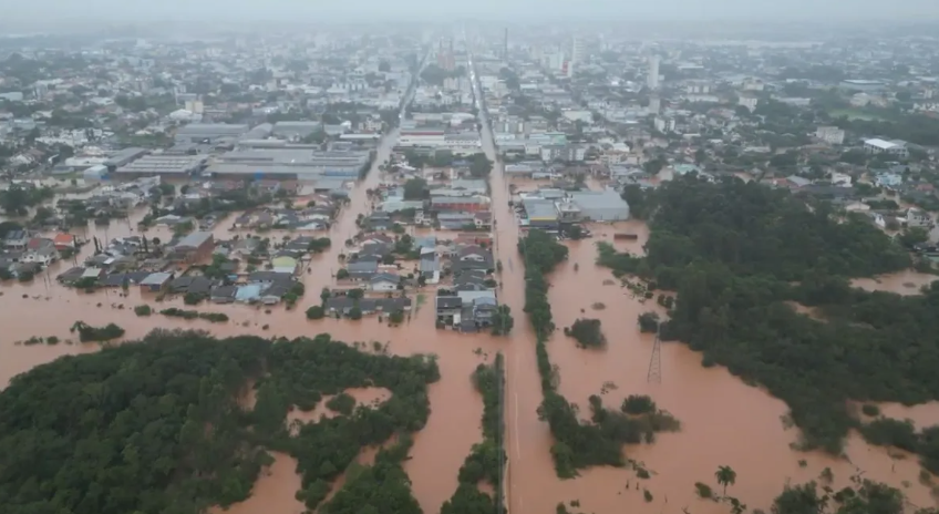 Chuvas no Rio Grande do Sul causam enchente em Venâncio Aires. Foto: Divugação