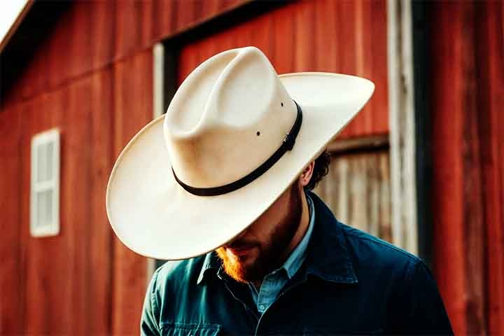 O chapéu de cowboy, ou Stetson, é geralmente feito de feltro ou palha e é um ícone da cultura do Oeste americano. Este chapéu é frequentemente usado por fazendeiros e vaqueiros, além de ser popular em rodeios e eventos ao ar livre Reprodução: Flipar