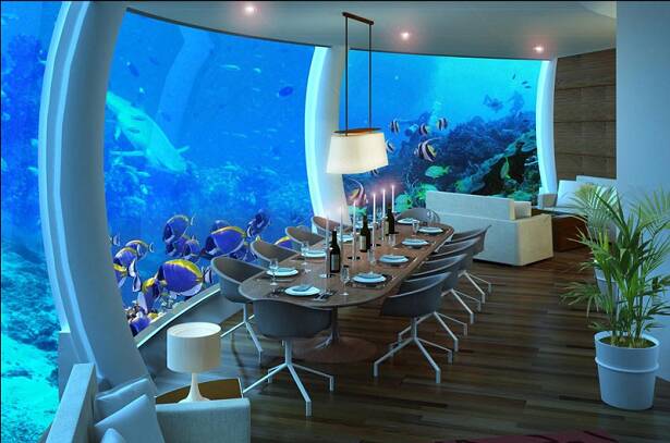 Primeiro hotel submerso tem 12 metros de profundidade e está em ilha privada em Fiji. Foto: Divulgação