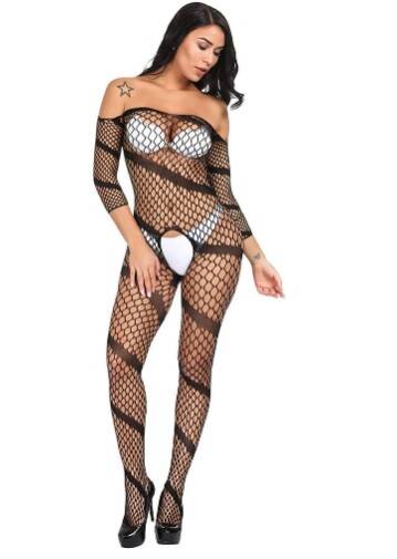 Body Meia Arrastão Abertura Intima Fantasia Sexy
Preço: 49,99. Foto: Reprodução/Amazon