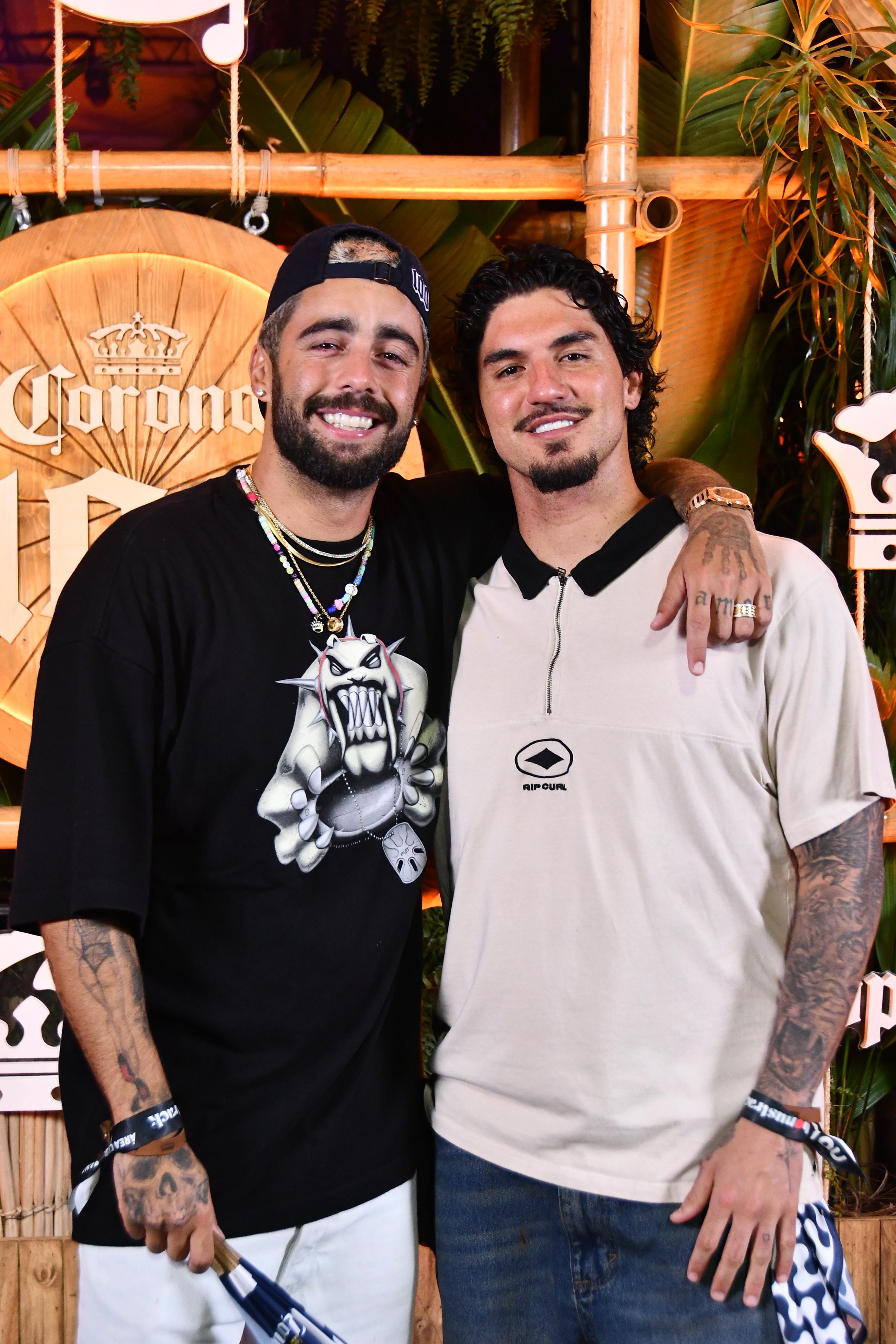 Pedro Scooby e Gabriel Medina no show da Lady Gaga. Foto: Divulgação/CS Eventos