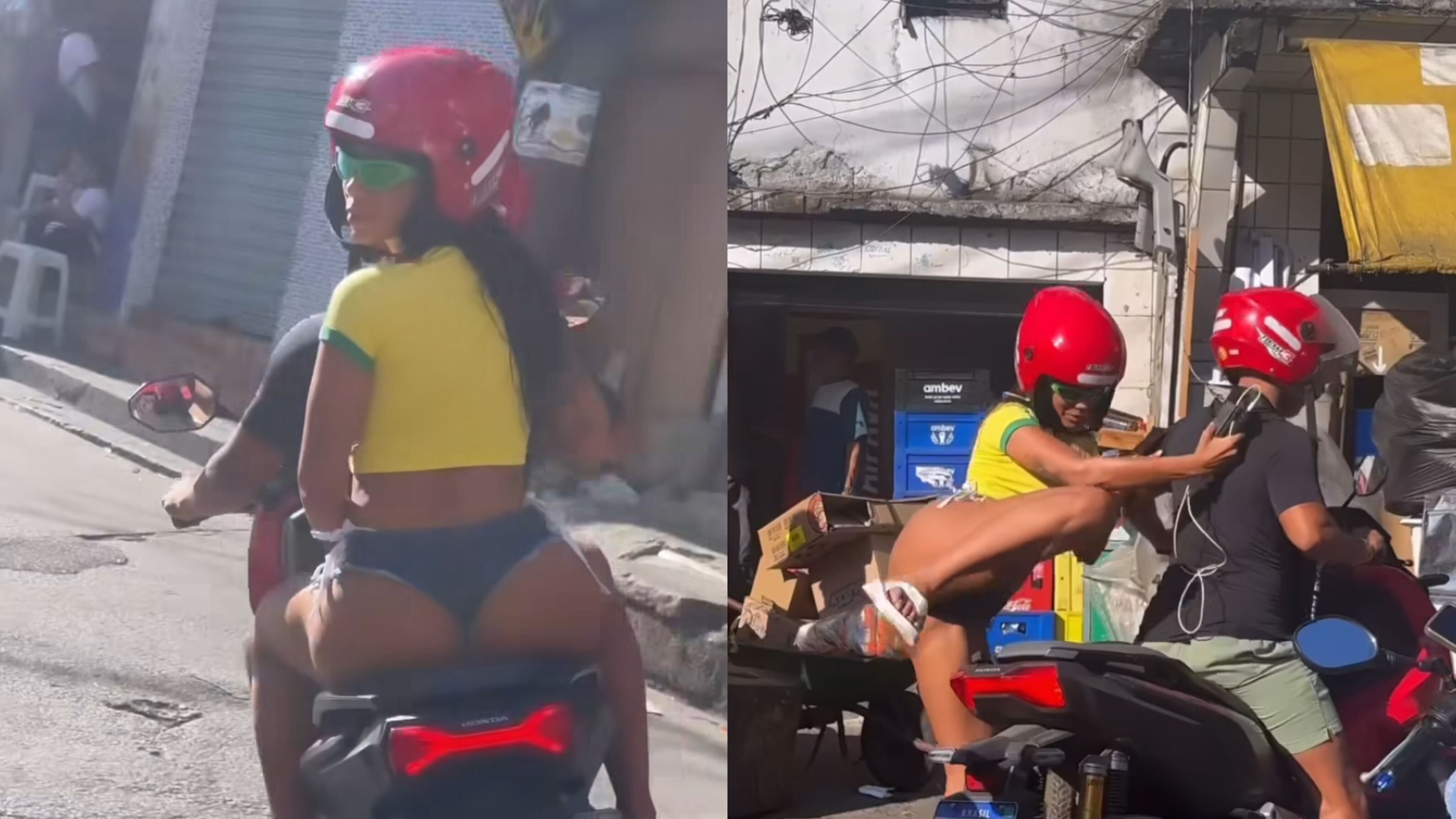 Anitta anda de moto em favela com shorts super cavado Reprodução Instagram - 9.5.2024