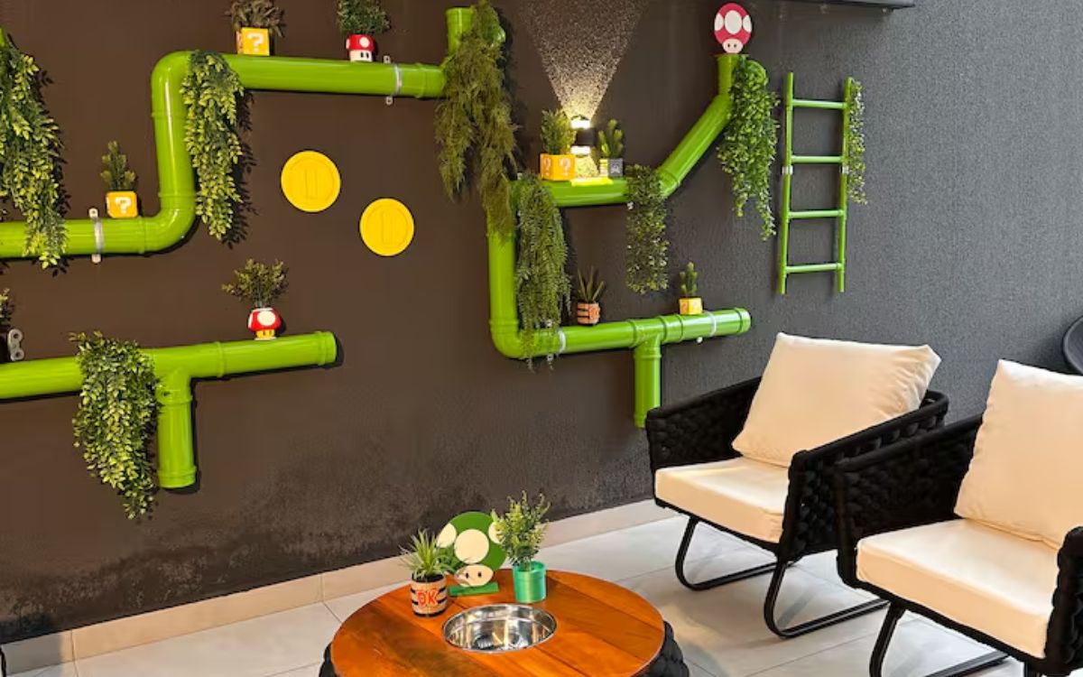 “Apartamento do Super Mario” atrai turistas em Blumenau com temática geek. Foto: Airbnb
