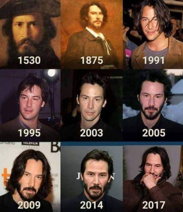 Vários fãs místicos defendem a tese de que Keanu é imortal (de verdade!). Dizem que ele não envelhece e, por isso, estaria sempre por aí, ao longo dos séculos! Reprodução: Flipar