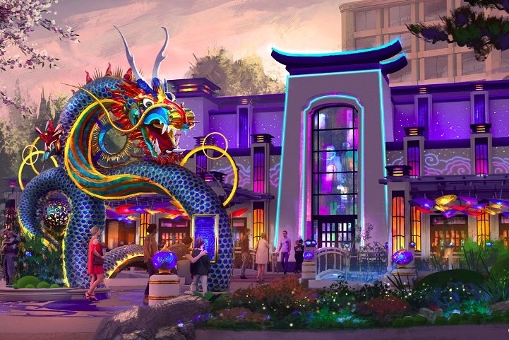 Quando bater aquela fome, os visitantes podem desbravar os inúmeros restaurantes temáticos, como o Atlantic - situado dentro de um aquário vitoriano - e o The Blue Dragon Pan-Asian, que serve comidas japonesas, tailandesas e chinesas.
 Reprodução: Flipar