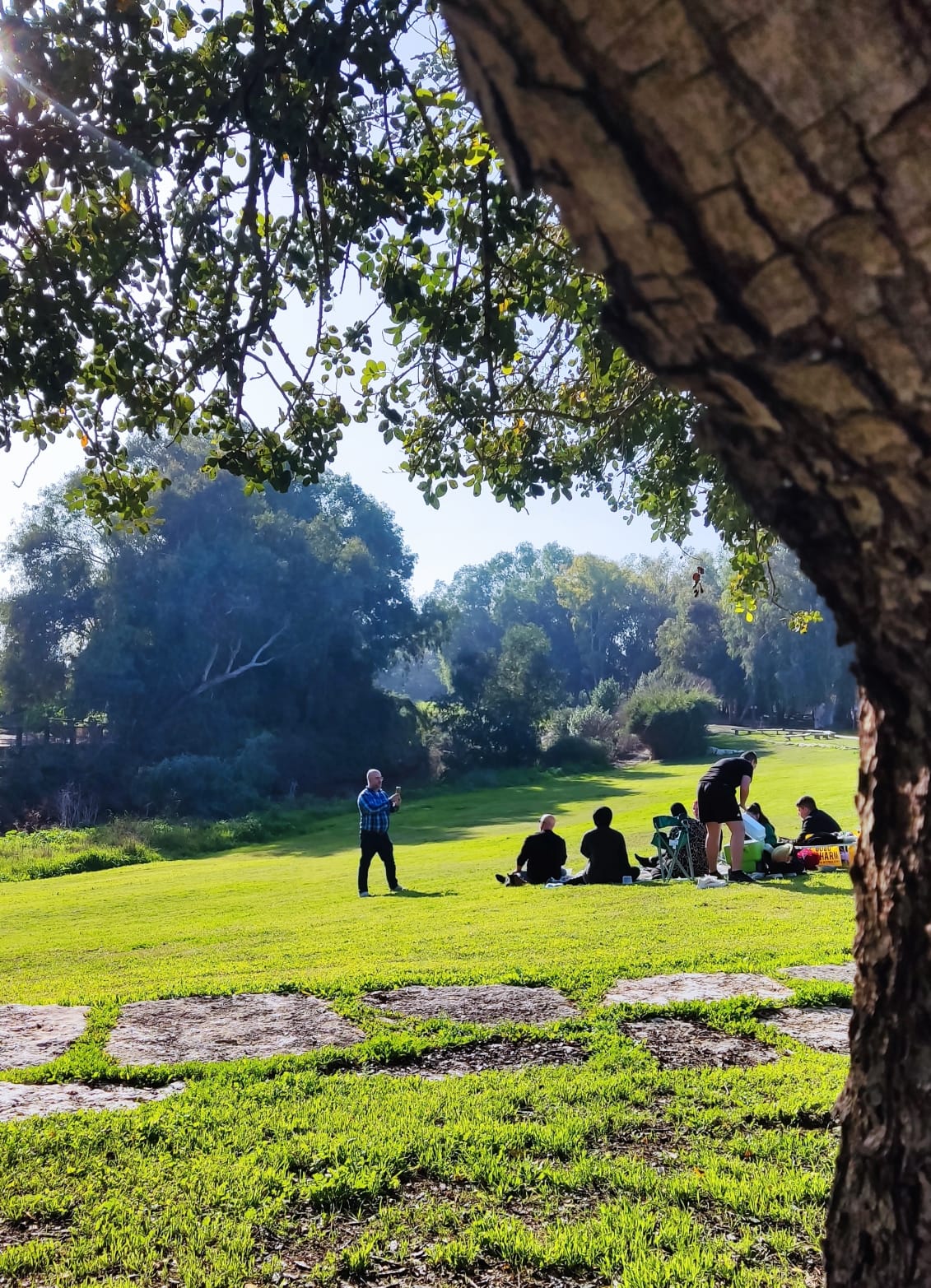 Família árabe usufrui de um dos muitos parques nacionais de Israel. Foto: Miriam Sanger