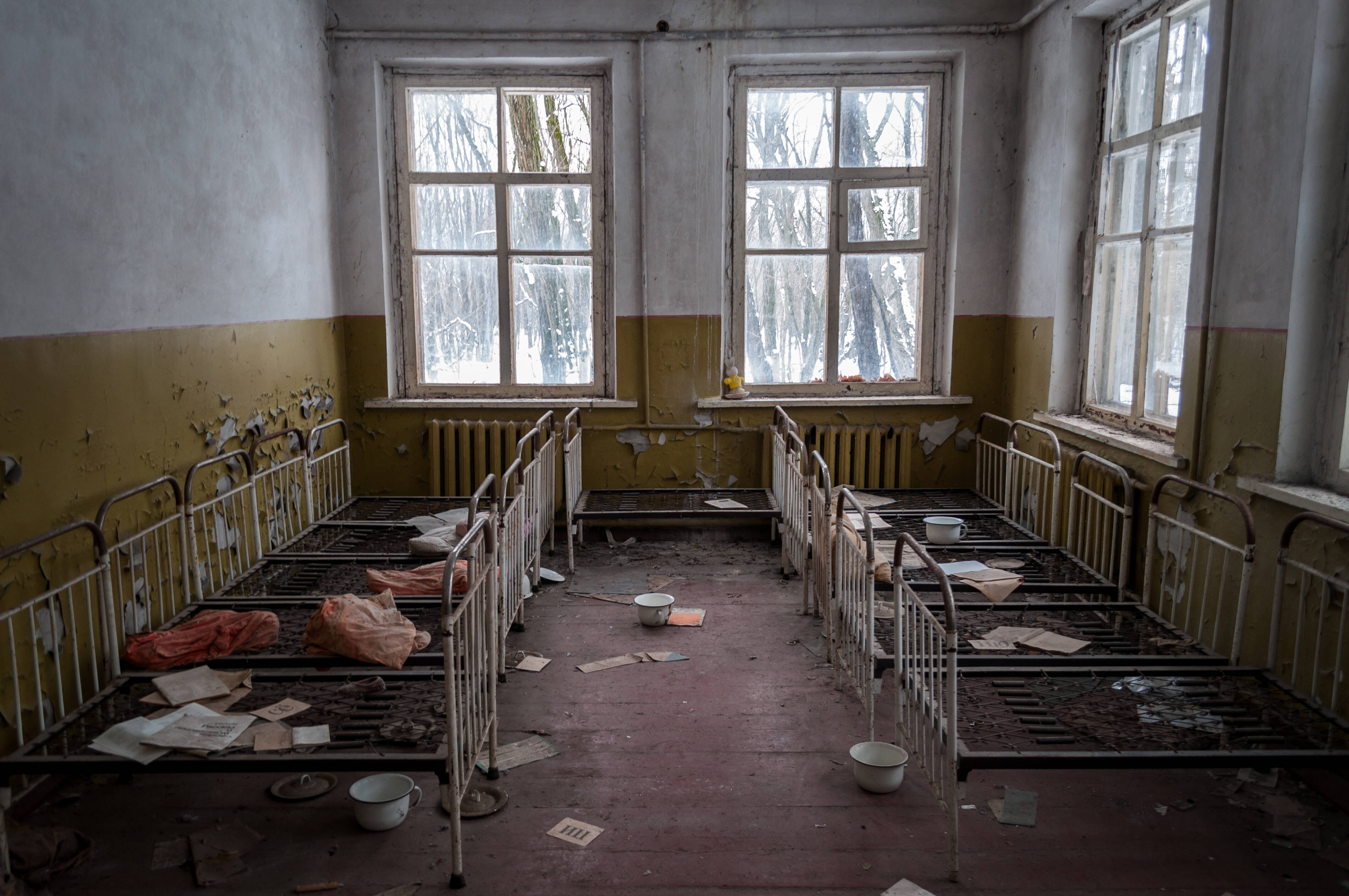 Interior de imóveis em Pripyat, cidade afetada por um acidente nuclear em 1986. Foto: shutterstock 