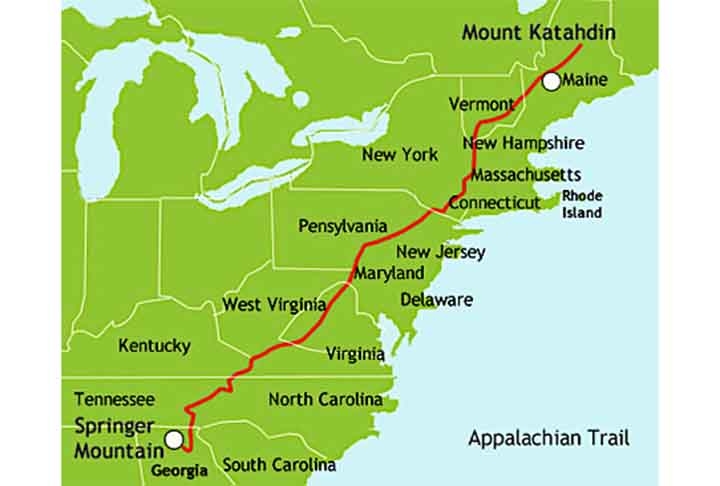 A cordilheira dos Apalaches tem 2.400 km de extensão e passa por estados americanos desde o Alabama até o Maine e se estende até a Terra Nova e Labrador, no Canadá.  Reprodução: Flipar