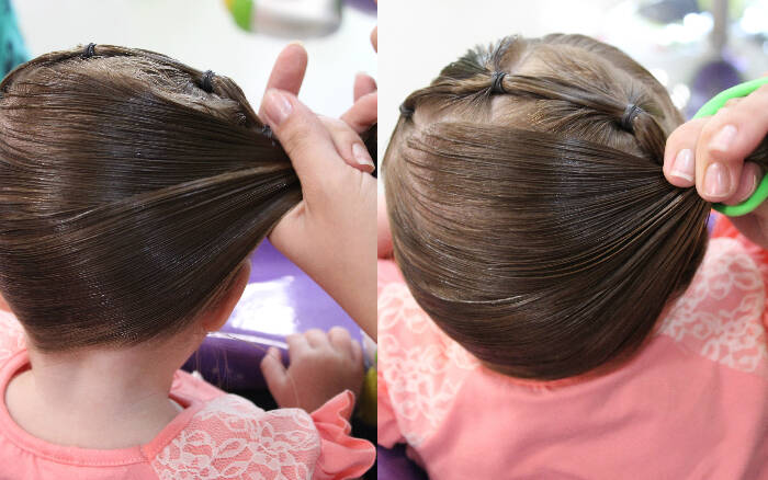 Passo 3: Pegue a outra parte do cabelo e penteie para o lado direito, fazendo um rabo. Foto: Bruna Caires