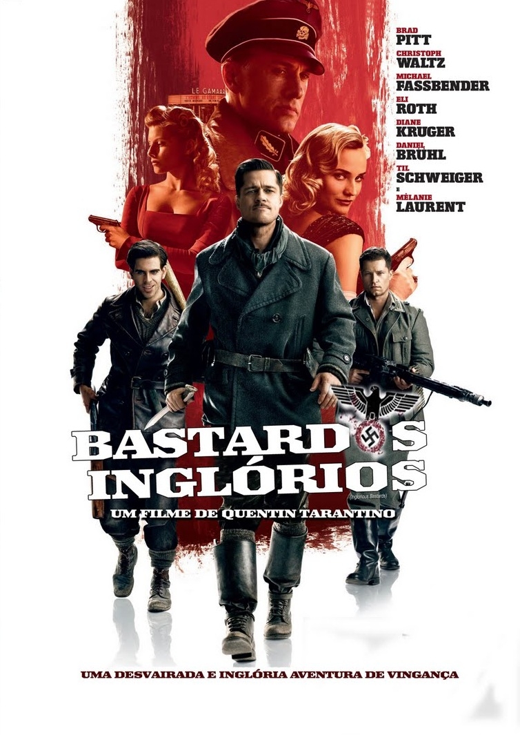 Bastardos inglórios (2009): Dirigido por Quentin Tarantino, o filme ganhou diversas premiações, tais como Oscar, Globo de Ouro, SAG Awards e BAFTA. Reprodução: Flipar