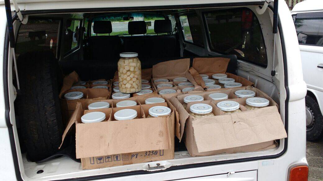 Também foram apreendidos 36 potes com o produto já pronta para venda. Foto: Polícia Militar Ambiental - Palmitos