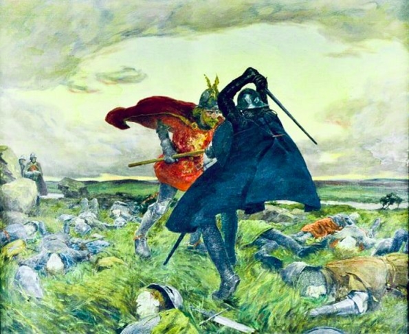 A queda de Camelot veio com a traição de Morgana, os amores proibidos entre Lancelot e a rainha Guinevere, e a rebelião de Mordred, filho bastardo de Arthur (ou, em algumas versões, seu sobrinho). Reprodução: Flipar