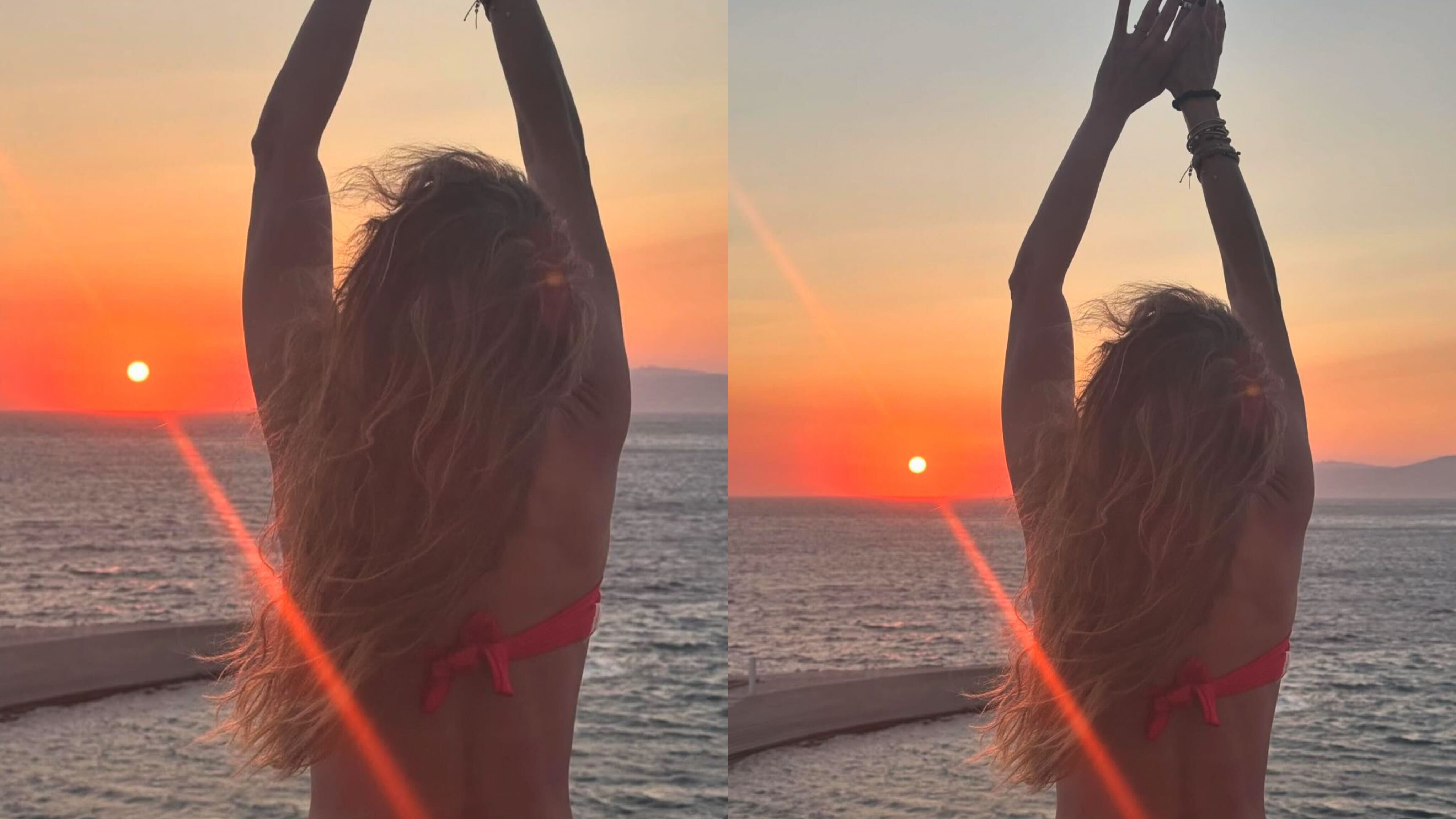 Luciana Gimenez posa diante de pôr do sol na Grécia Reprodução Instagram - 31.7.2024